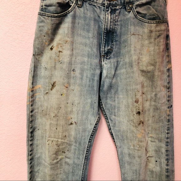 Vintage Distressed Lee Relaxed Bootcut Dungarees Grunge - Picture 5 of 16